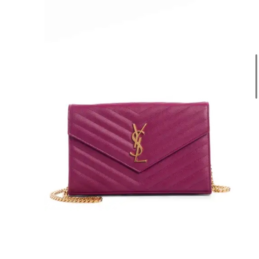 Ysl saint laurent Leather Wallet on a Chain